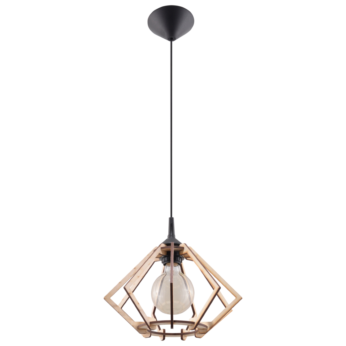 Lampa wisząca POMPELMO naturalne drewno 1xE27
