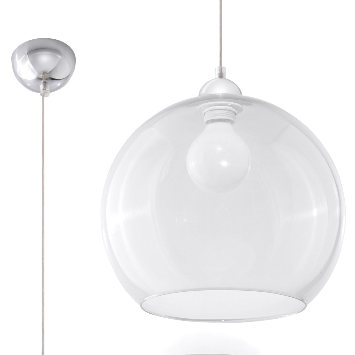 Lampa wisząca BALL transparentny 1xE27