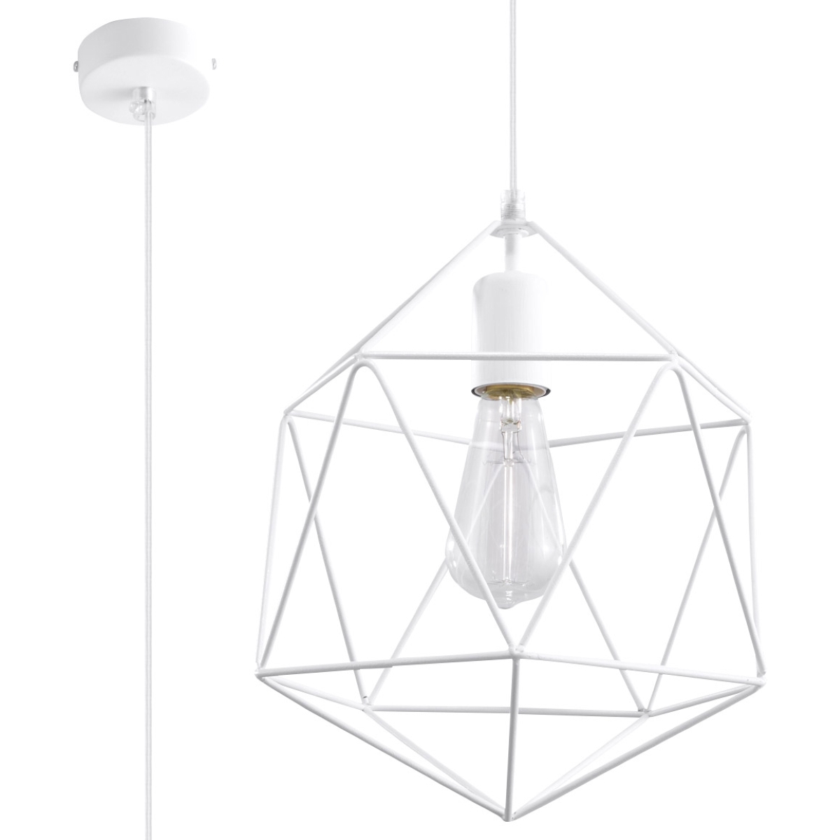 Lampa wisząca GASPARE biała 1xE27