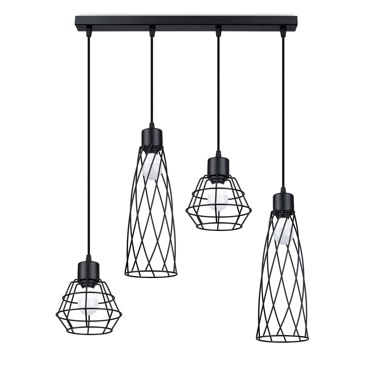 Lampa wisząca SUBA 4L czarna 4xE27