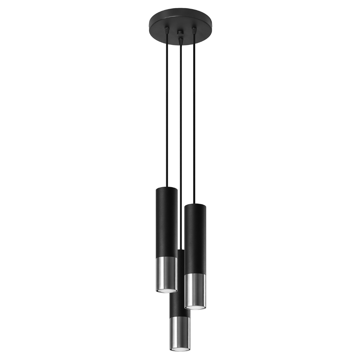 Lampa wisząca LOOPEZ 3P czarny/chrom 3xGU10
