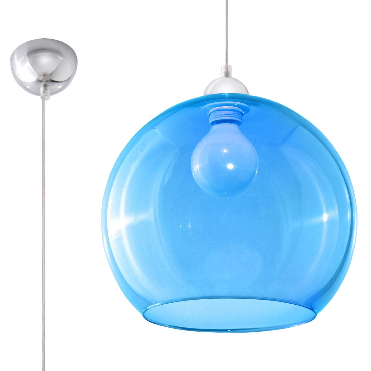 Lampa wisząca BALL błękitna 1xE27