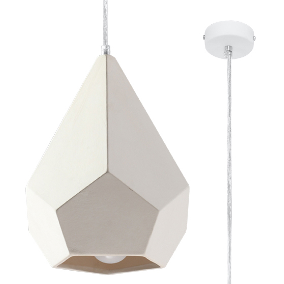 Lampa wisząca ceramiczna PAVLUS biały 1xE27