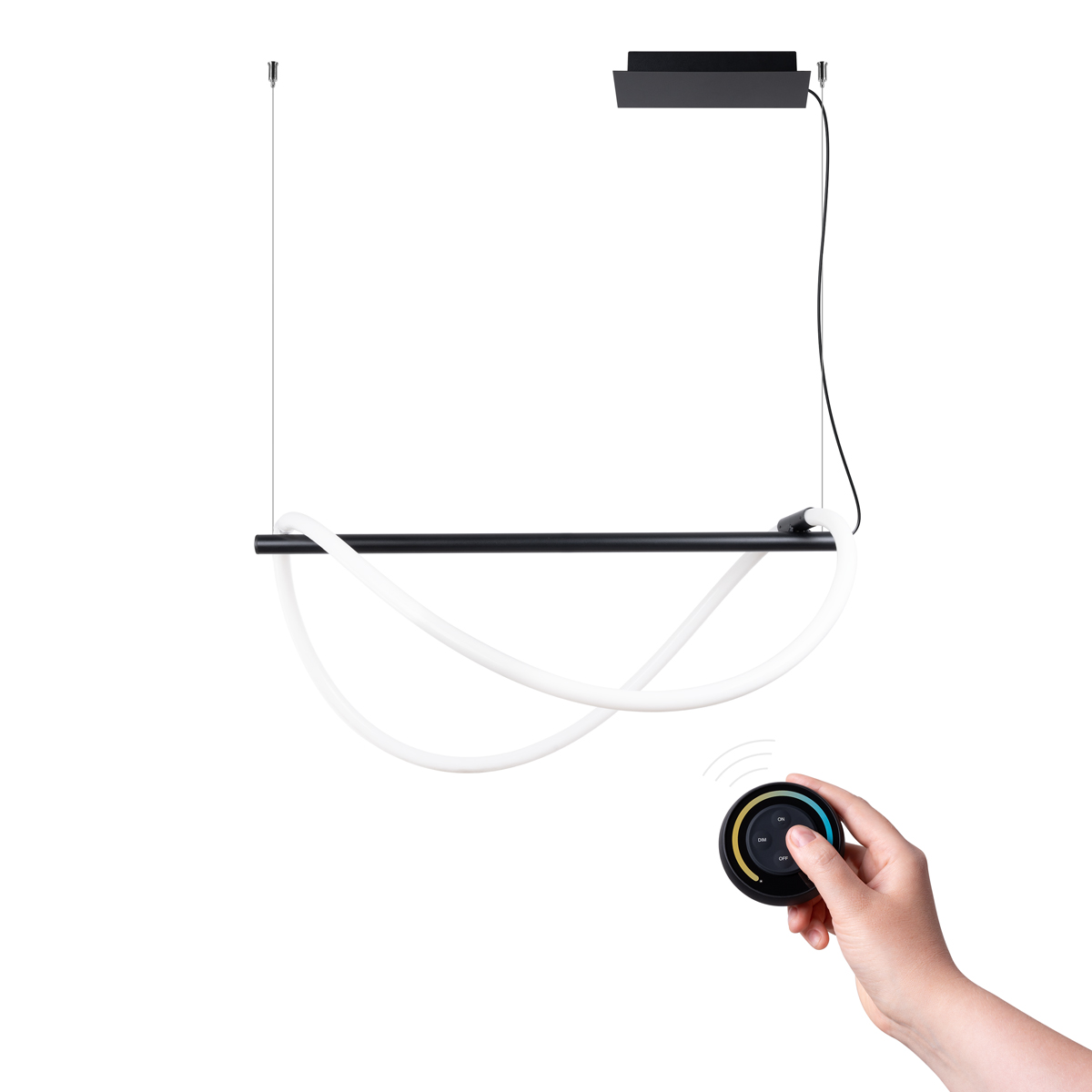 Lampa wisząca GALAKSE 84 czarna LED 2700-6500K 1xLED