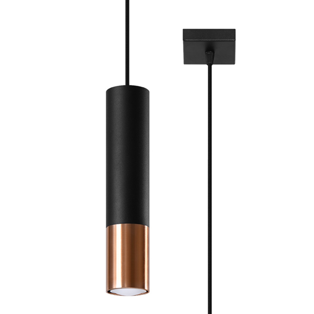 Lampa wisząca LOOPEZ 1 czarny/miedź 1xGU10