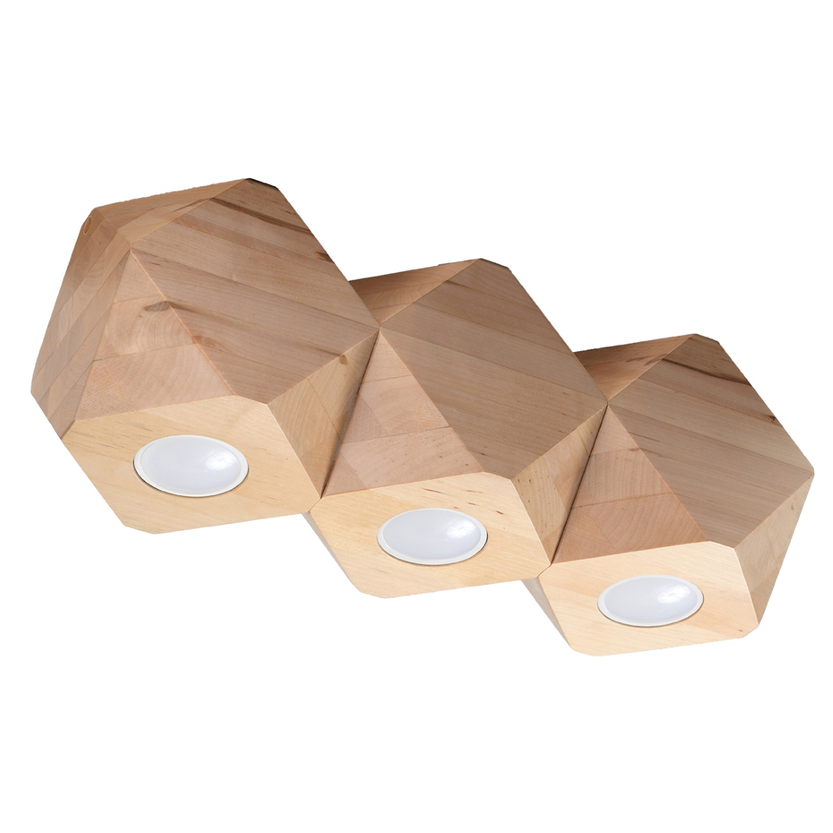 Lampa sufitowa WOODY 3 naturalne drewno 3xGU10