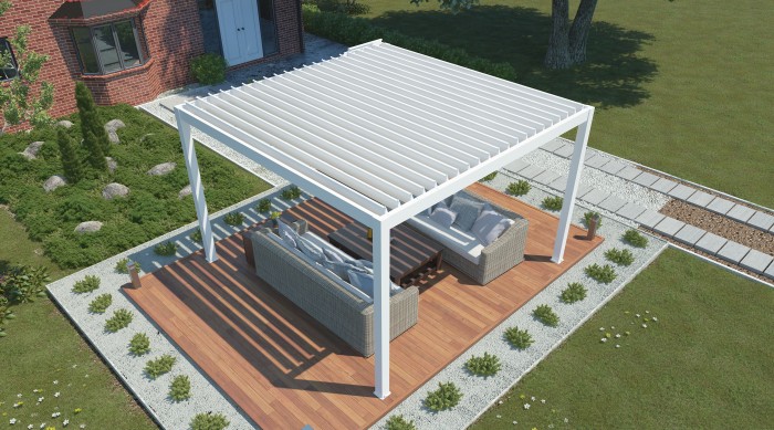 Pergola elektryczna LUXE 3x3m biała z LED