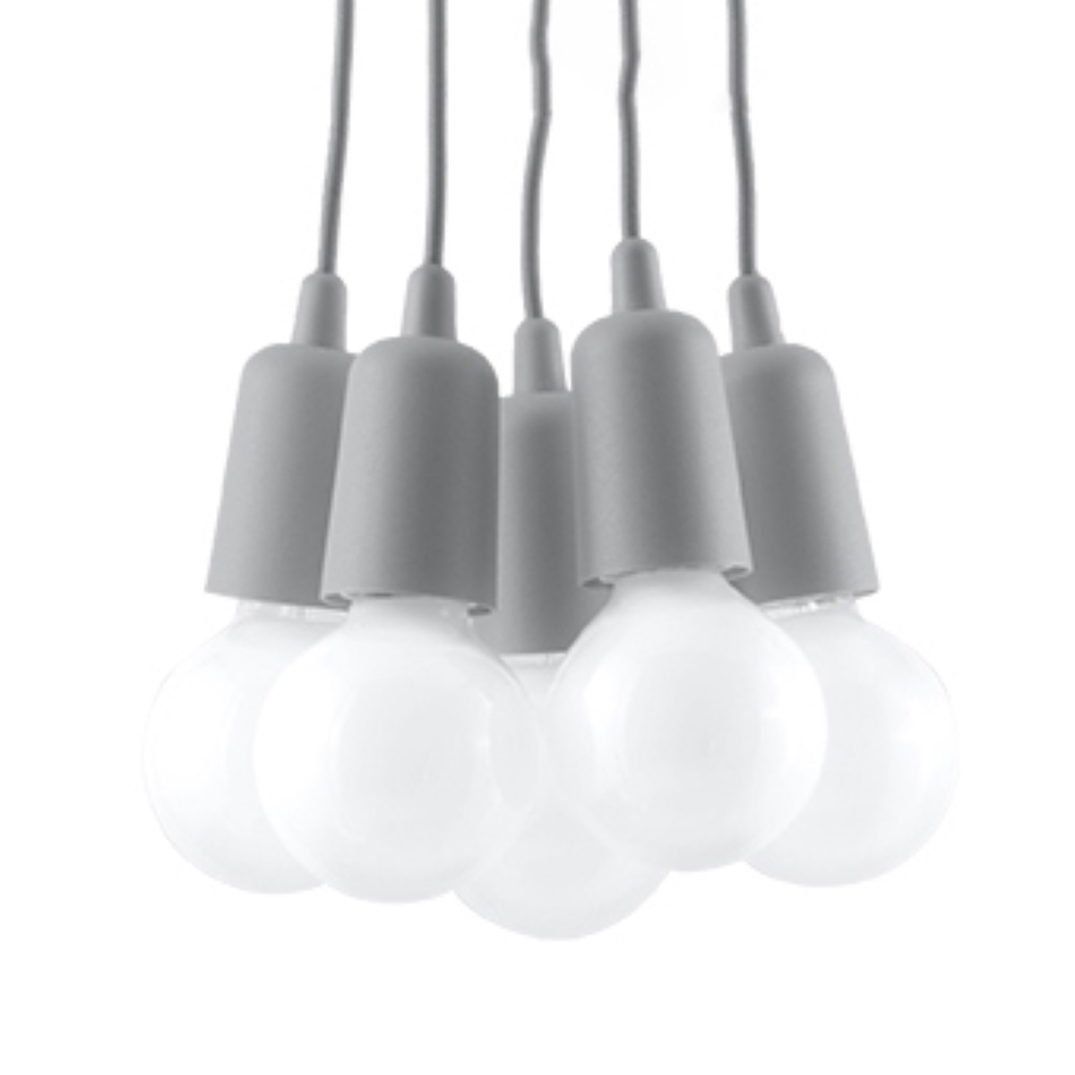 Lampa wisząca DIEGO 5 szara 5xE27