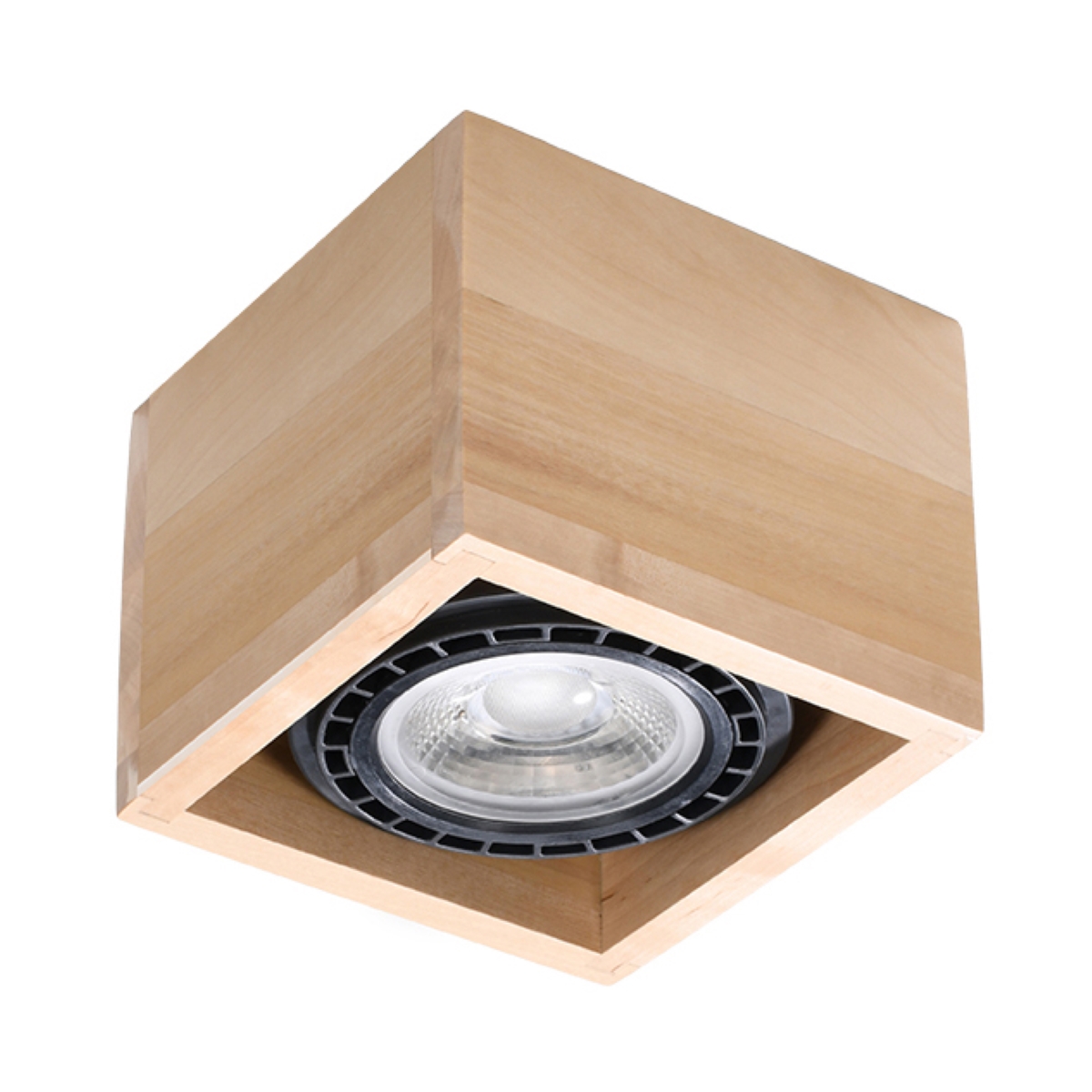 Lampa sufitowa QUATRO 1 naturalne drewno 1xGU10