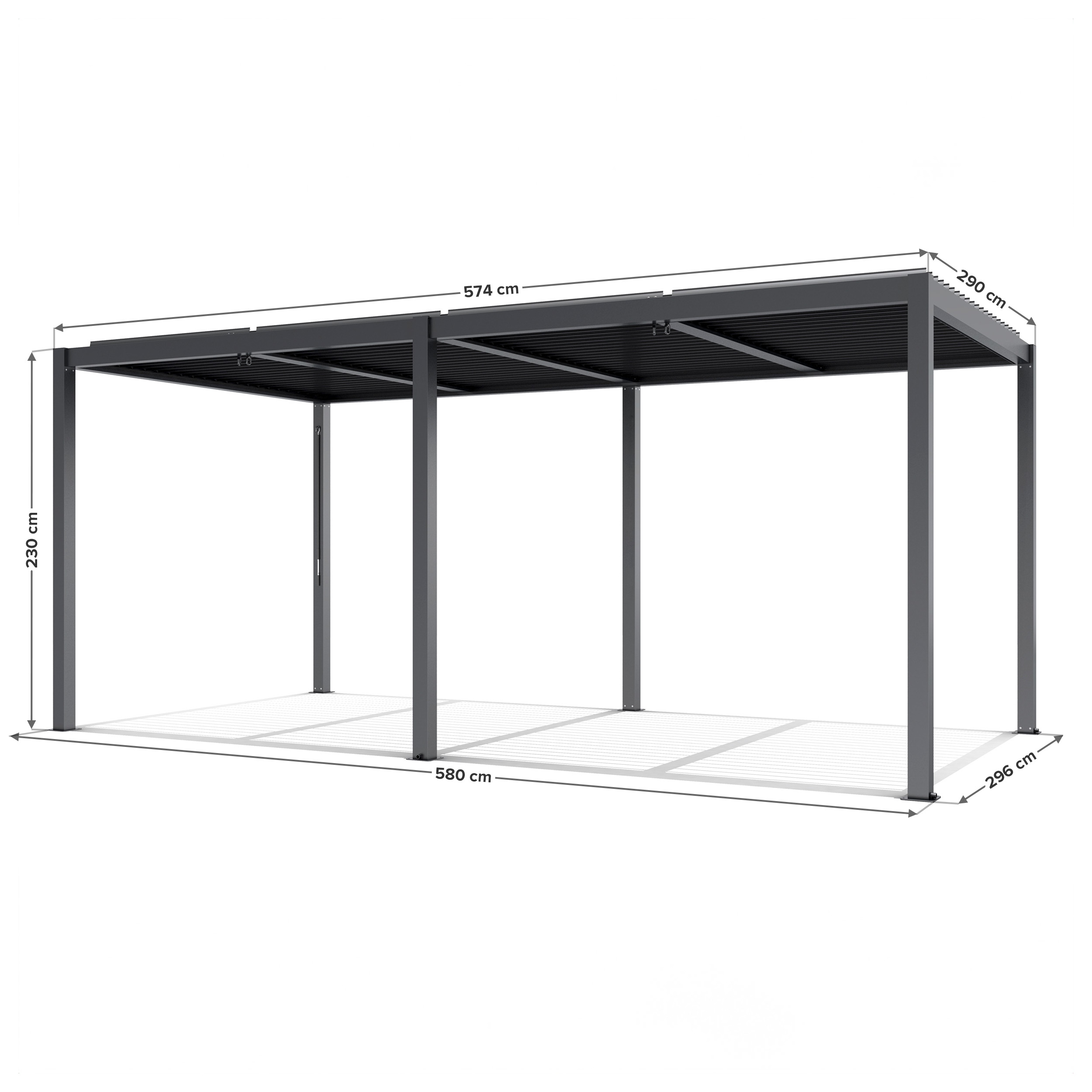 Pergola LUXE 5.8x3m antracyt z LED