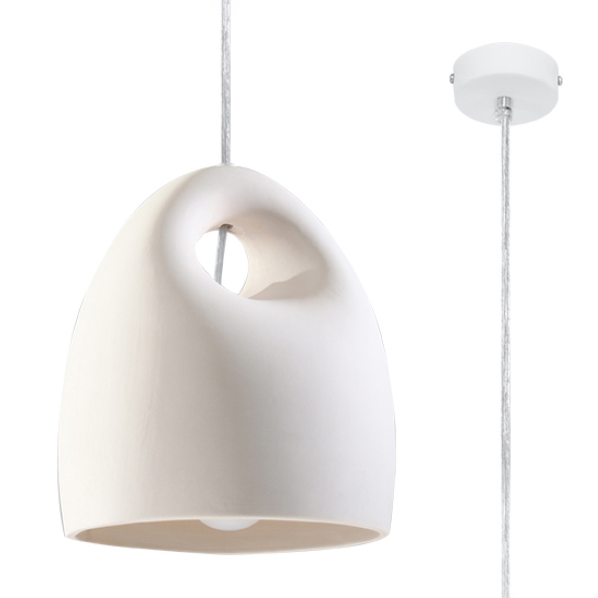 Lampa wisząca ceramiczna BUKANO biały 1xE27
