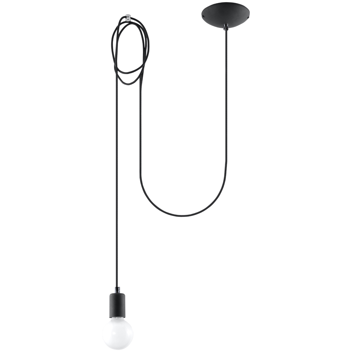 Lampa wisząca EDISON 1 LONG czarny 1xE27