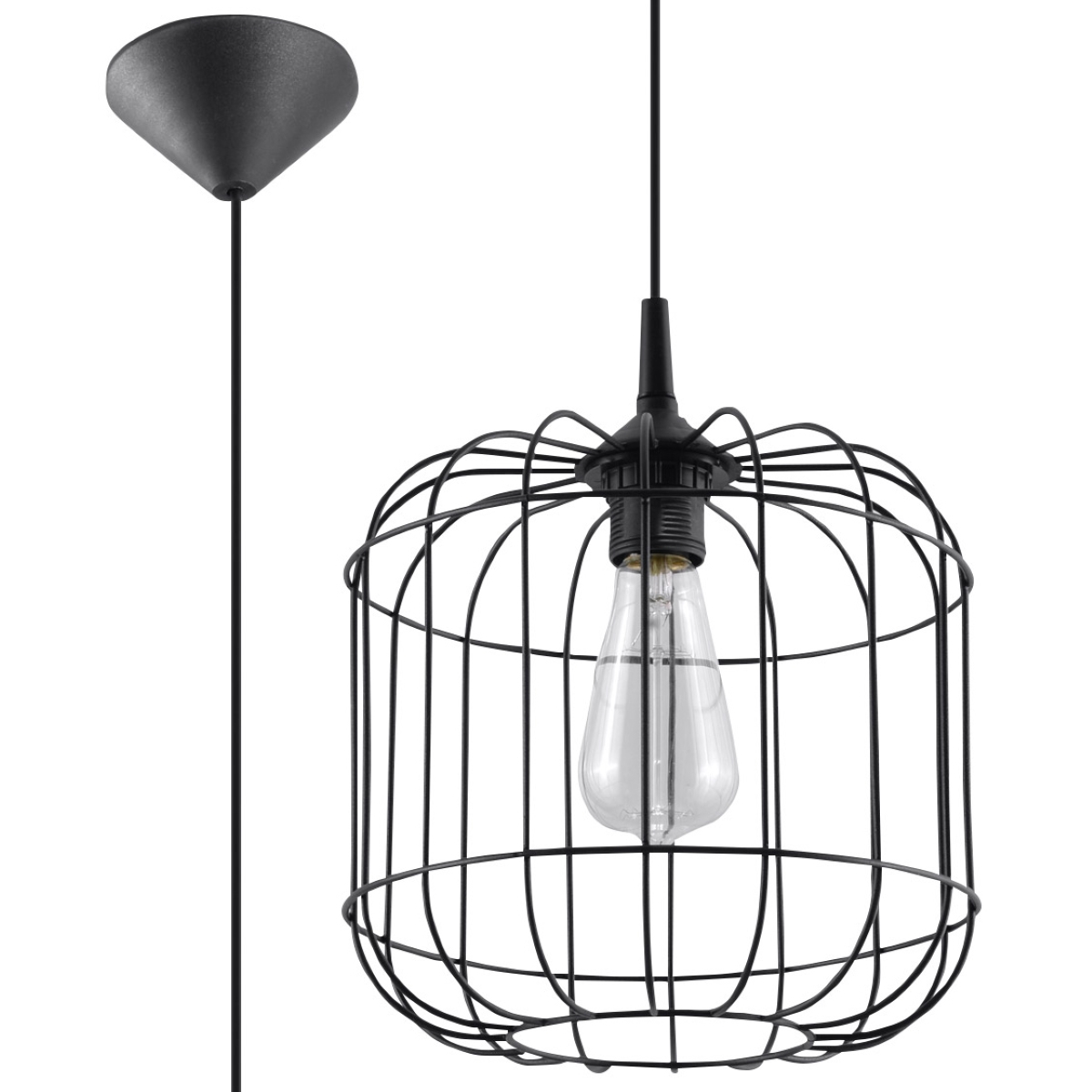 Lampa wisząca CELTA czarna 1xE27