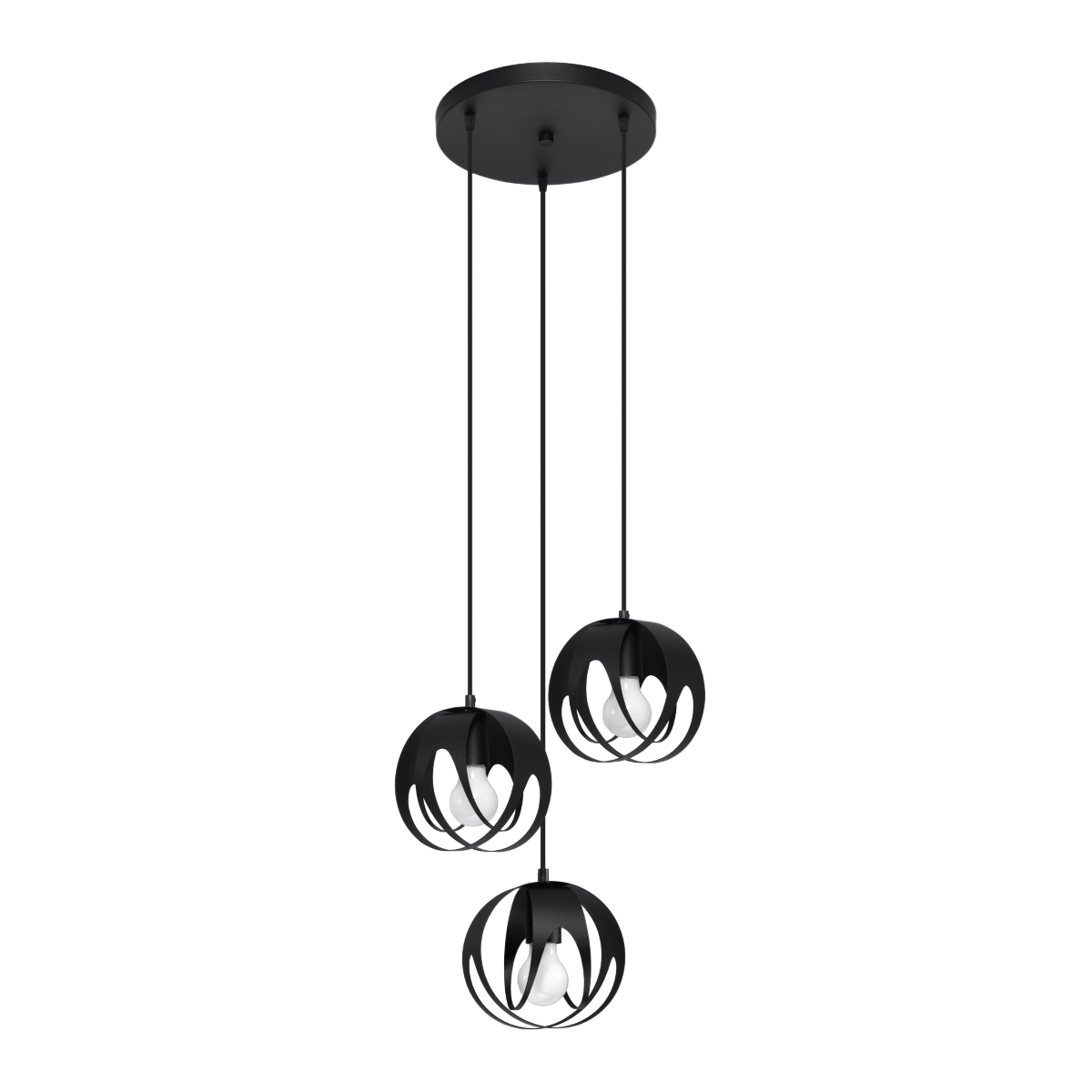 Lampa wisząca TULOS 3P czarna 3xE27