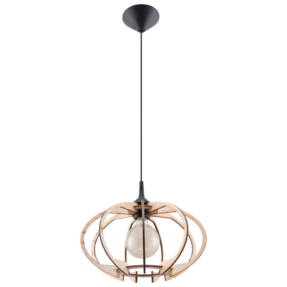 Lampa wisząca MANDELINO naturalne drewno 1xE27