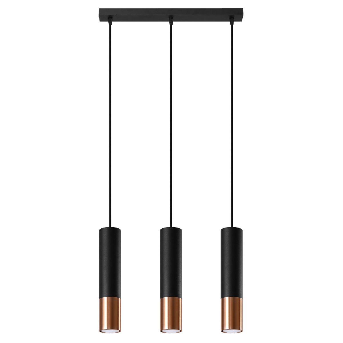 Lampa wisząca LOOPEZ 3L czarny/miedź 3xGU10