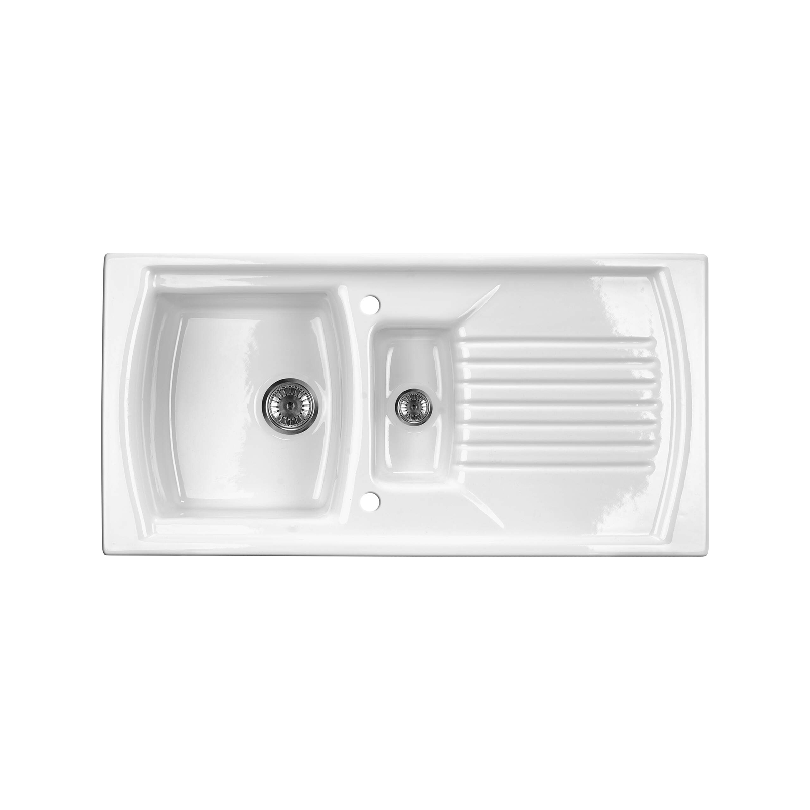 Zlewozmywak ceramiczny 1.5-komorowy z ociekaczem Deante