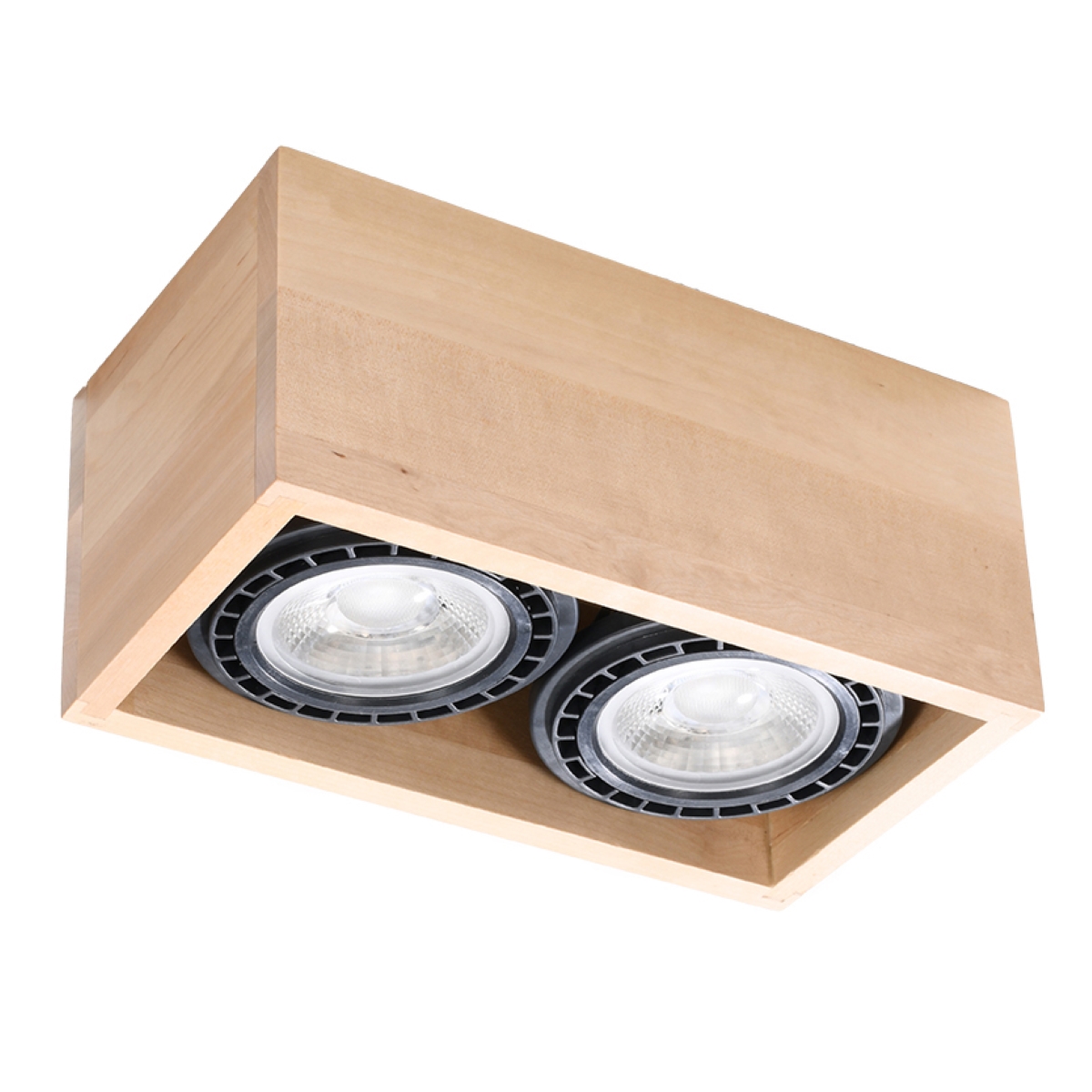 Lampa sufitowa QUATRO 2 naturalne drewno 2xGU10