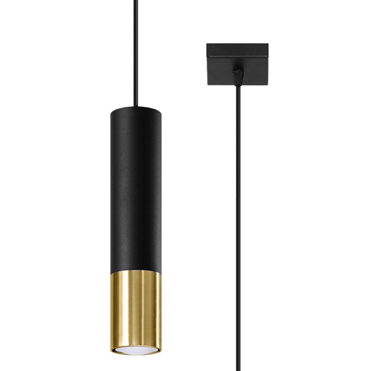 Lampa wisząca LOOPEZ 1 czarny/złoty 1xGU10
