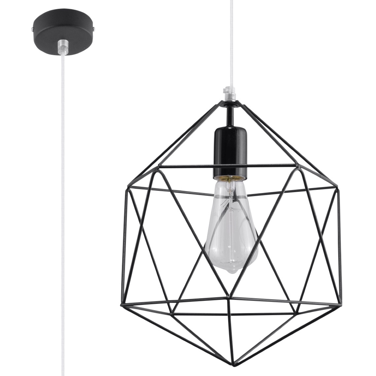 Lampa wisząca GASPARE czarna 1xE27