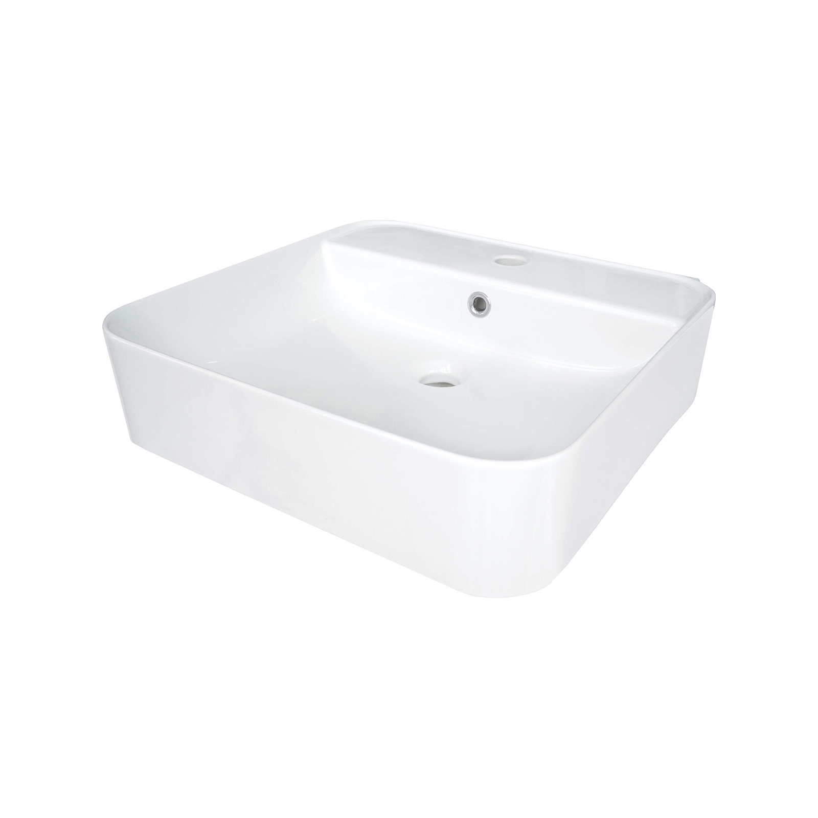 Umywalka ceramiczna nablatowa/ścienna z miejscem na baterię Deante