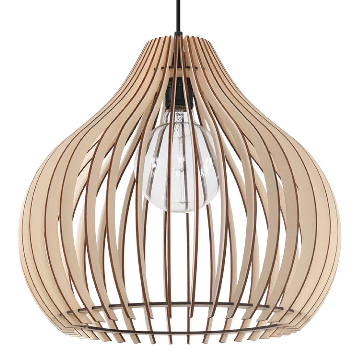 Lampa wisząca APRILLA drewno 1xE27