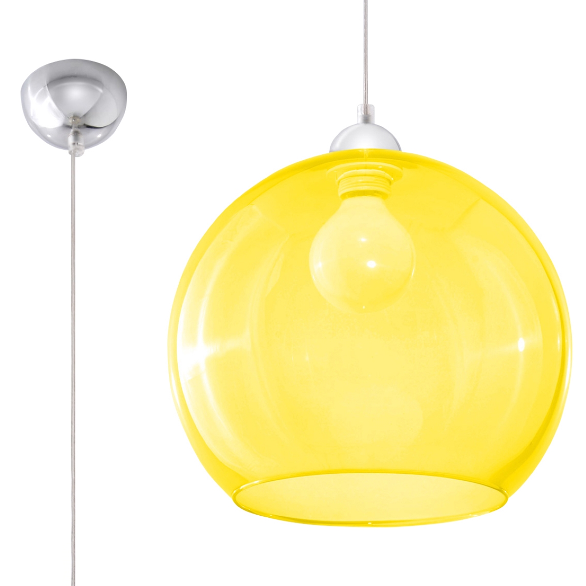Lampa wisząca BALL żółta 1xE27