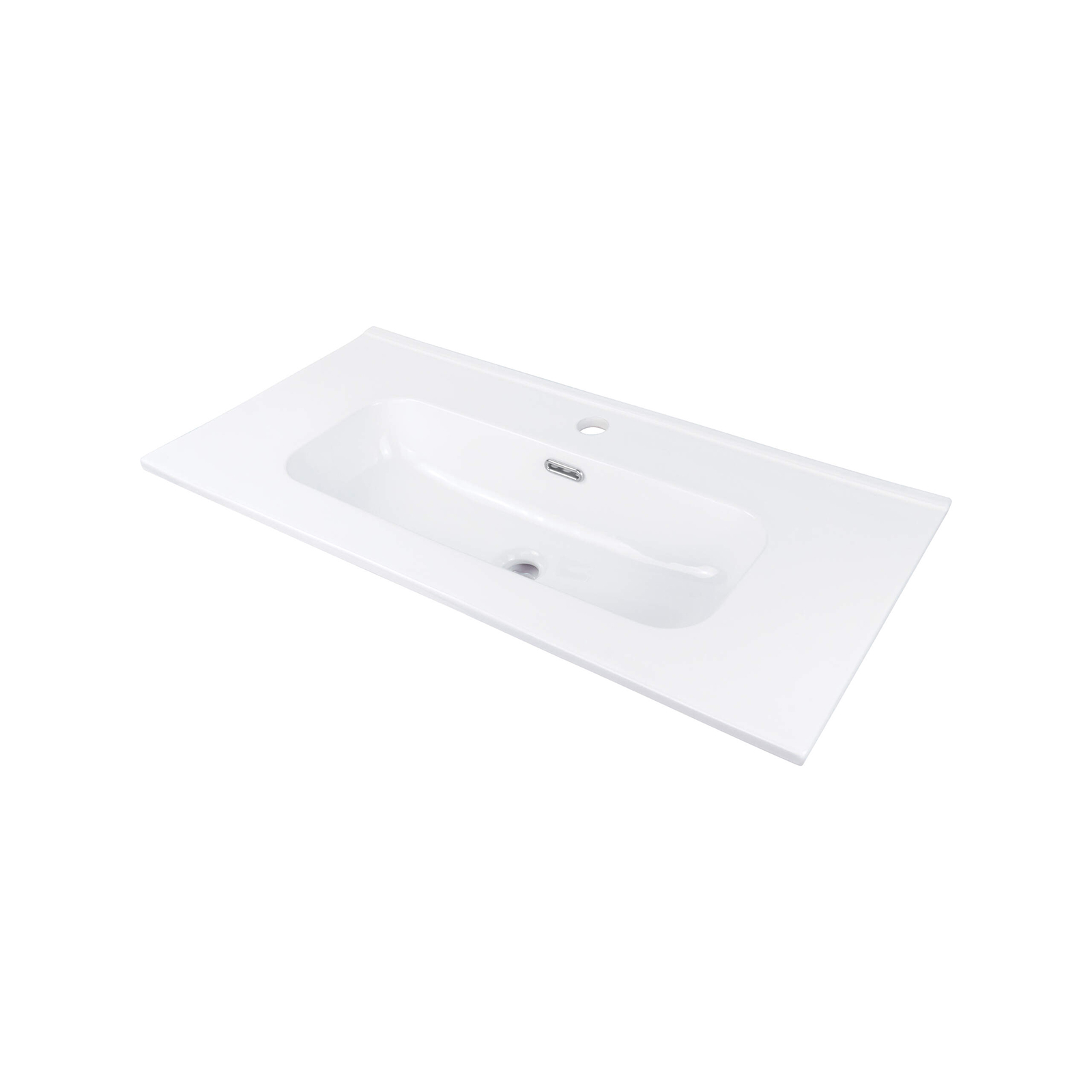 Umywalka ceramiczna wpuszczana z miejscem na baterię - 80 cm Deante