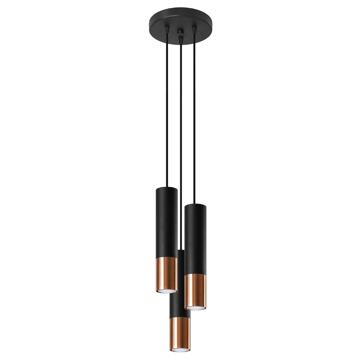 Lampa wisząca LOOPEZ 3P czarny/miedź 3xGU10