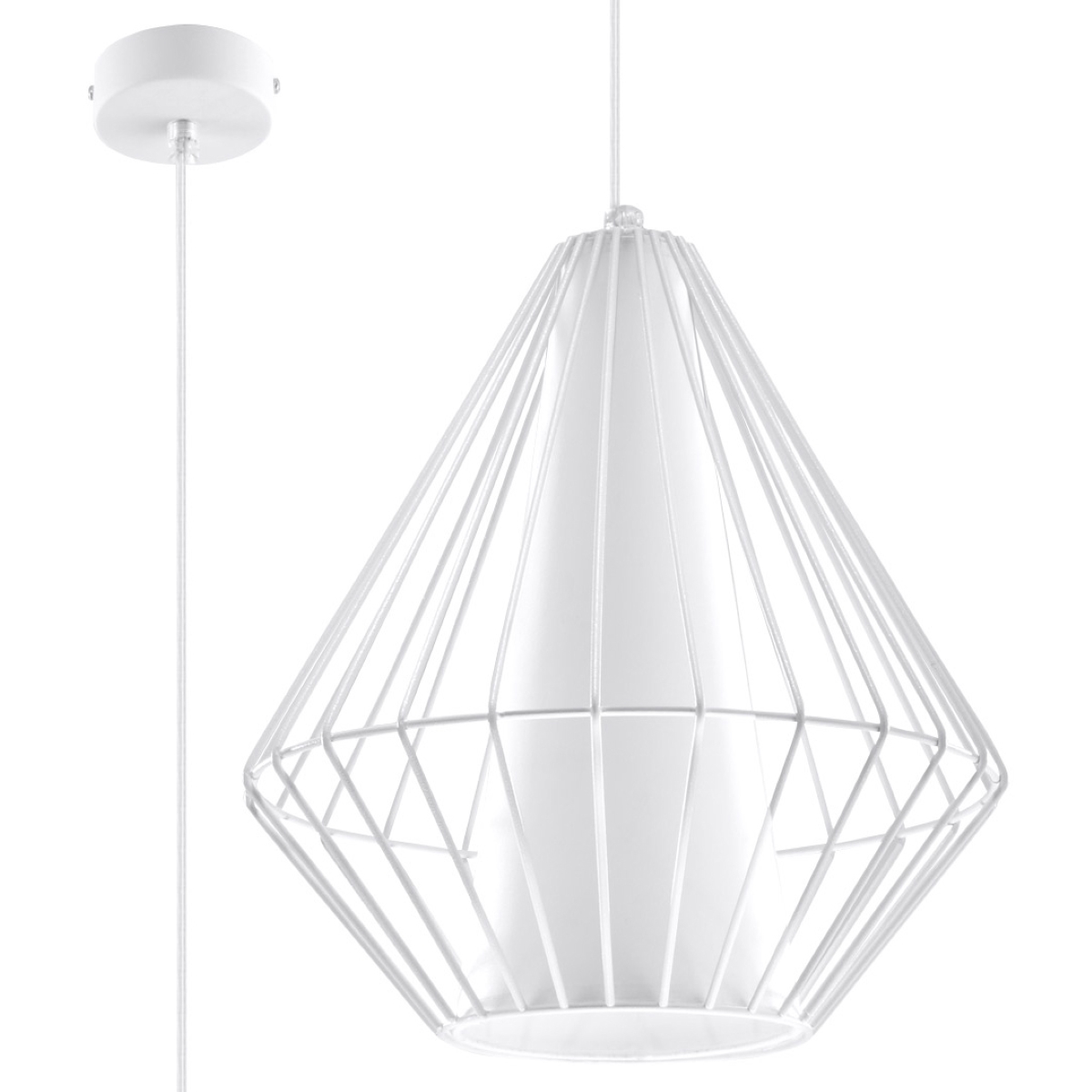 Lampa wisząca DEMI biała 1xE27