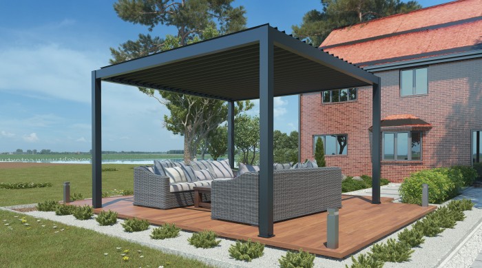 Pergola elektryczna LUXE 3.5x3.5m antracyt z LED