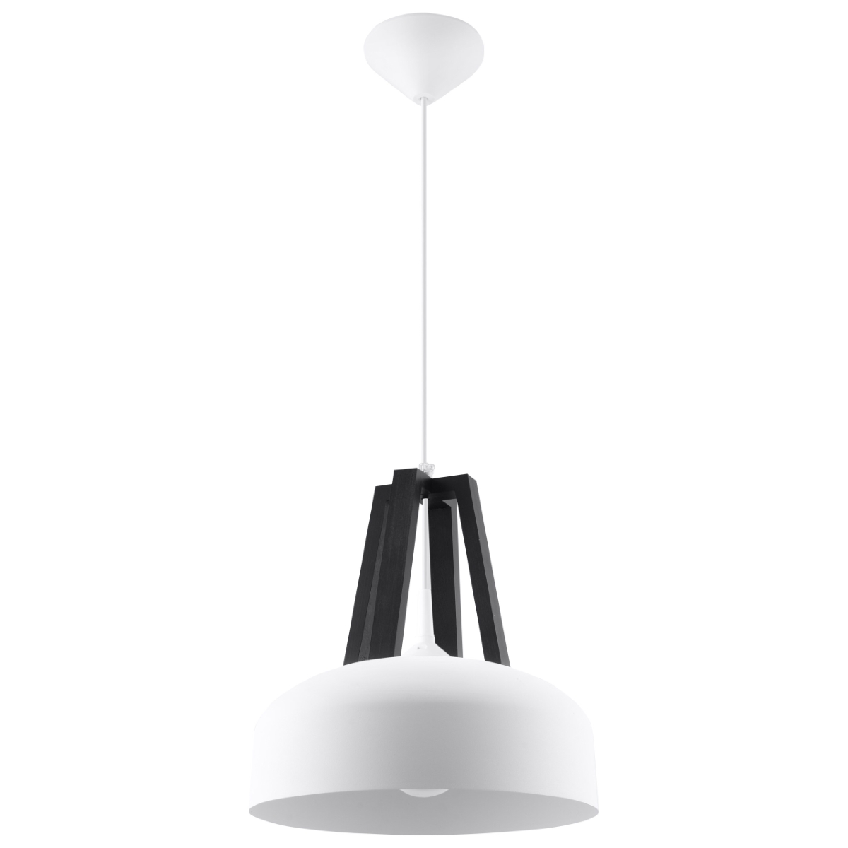 Lampa wisząca CASCO biała/czarna 1xE27