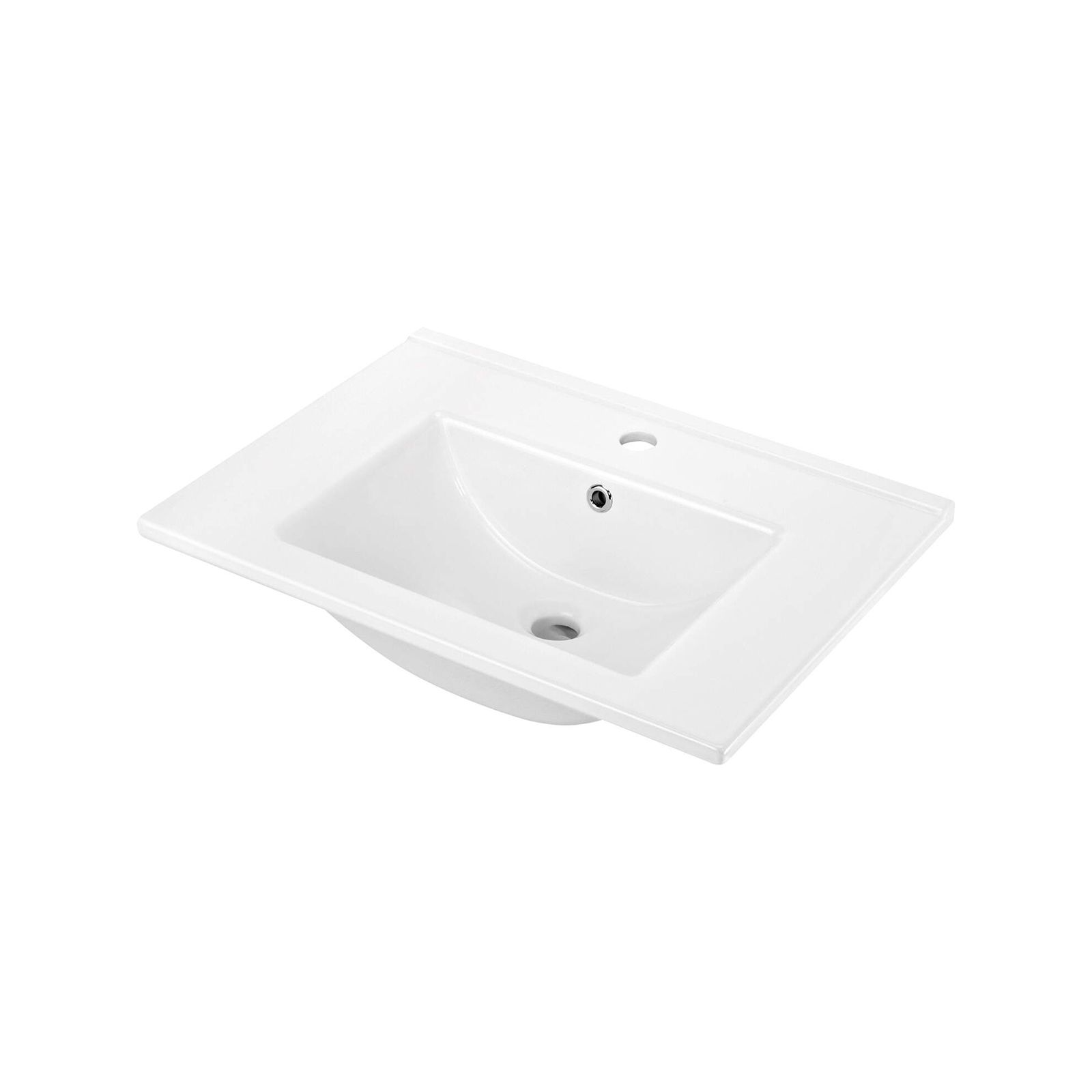 Umywalka ceramiczna wpuszczana z miejscem na baterię - 60 cm Deante