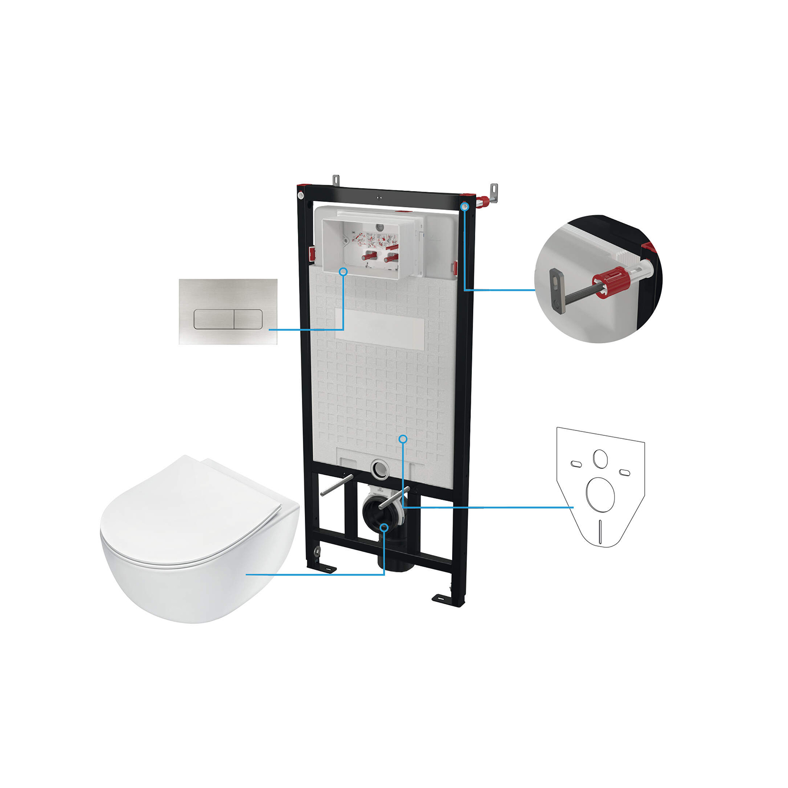 Zestaw WC podtynkowy 6 w 1 Deante