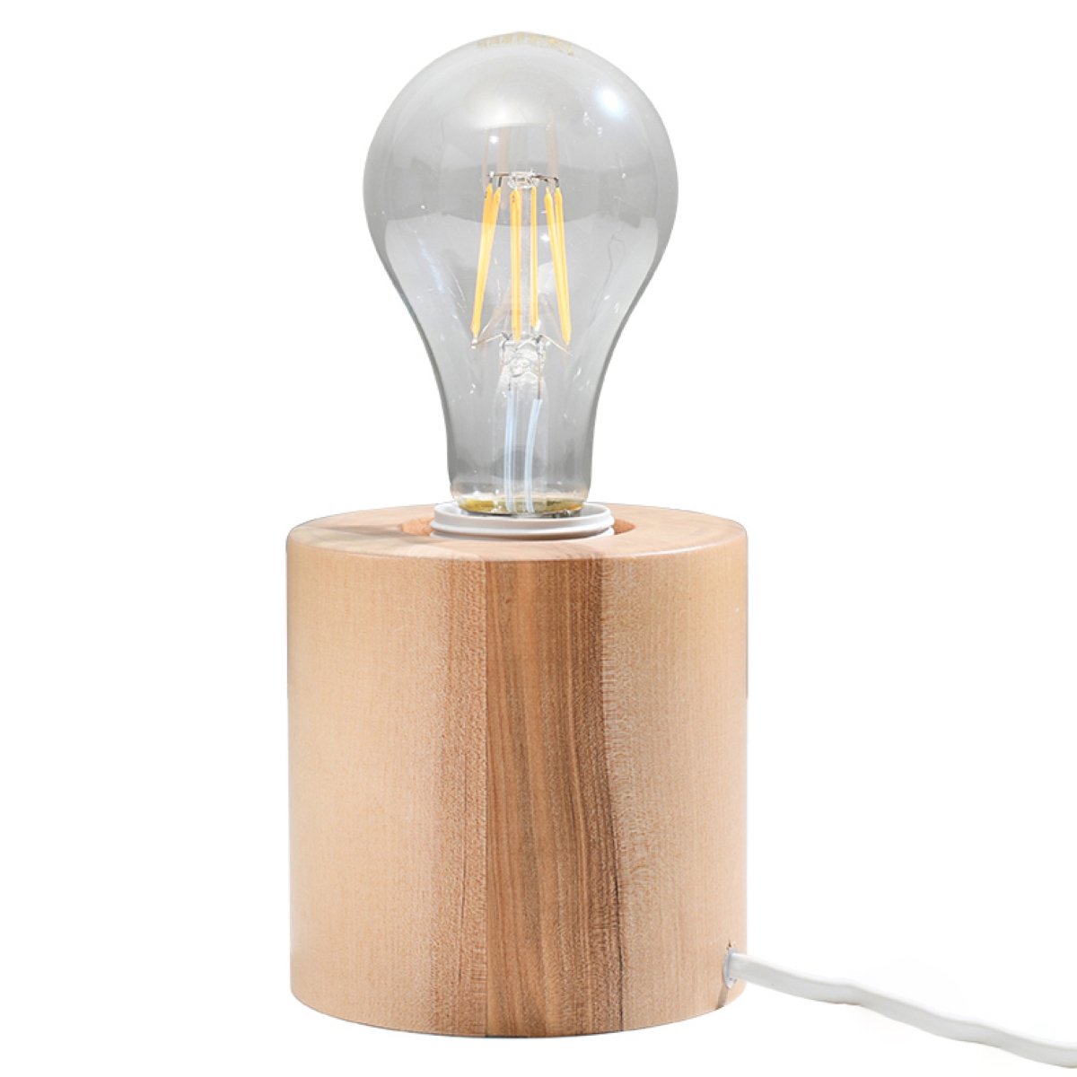 Lampa biurkowa SALGADO naturalne drewno 1xE27