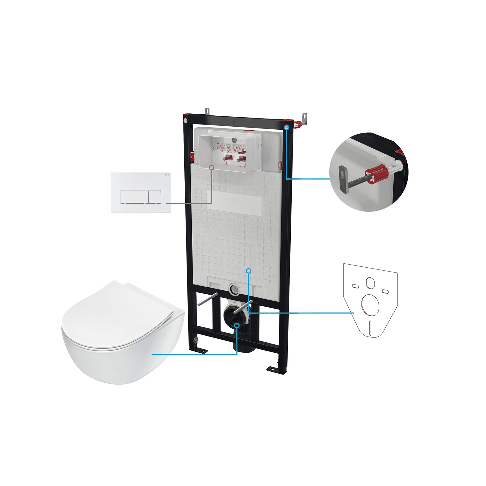 Zestaw WC podtynkowy 6 w 1 Deante