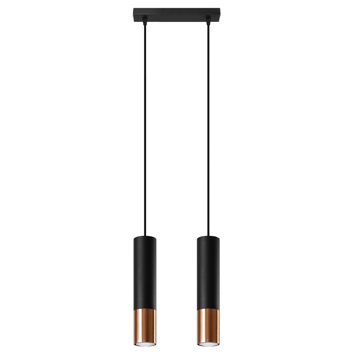 Lampa wisząca LOOPEZ 2 czarny/miedź 2xGU10