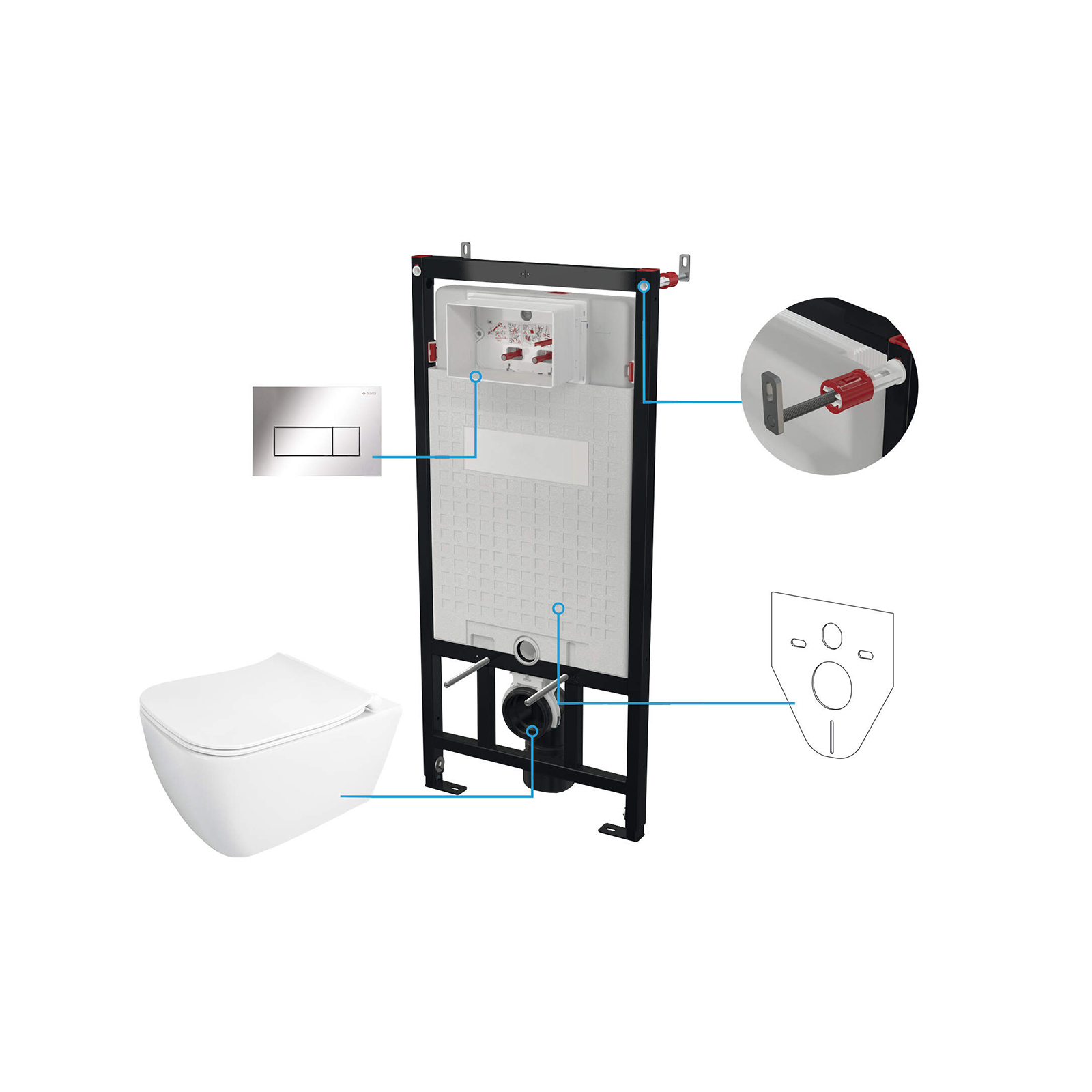 Zestaw WC podtynkowy 6 w 1 Deante
