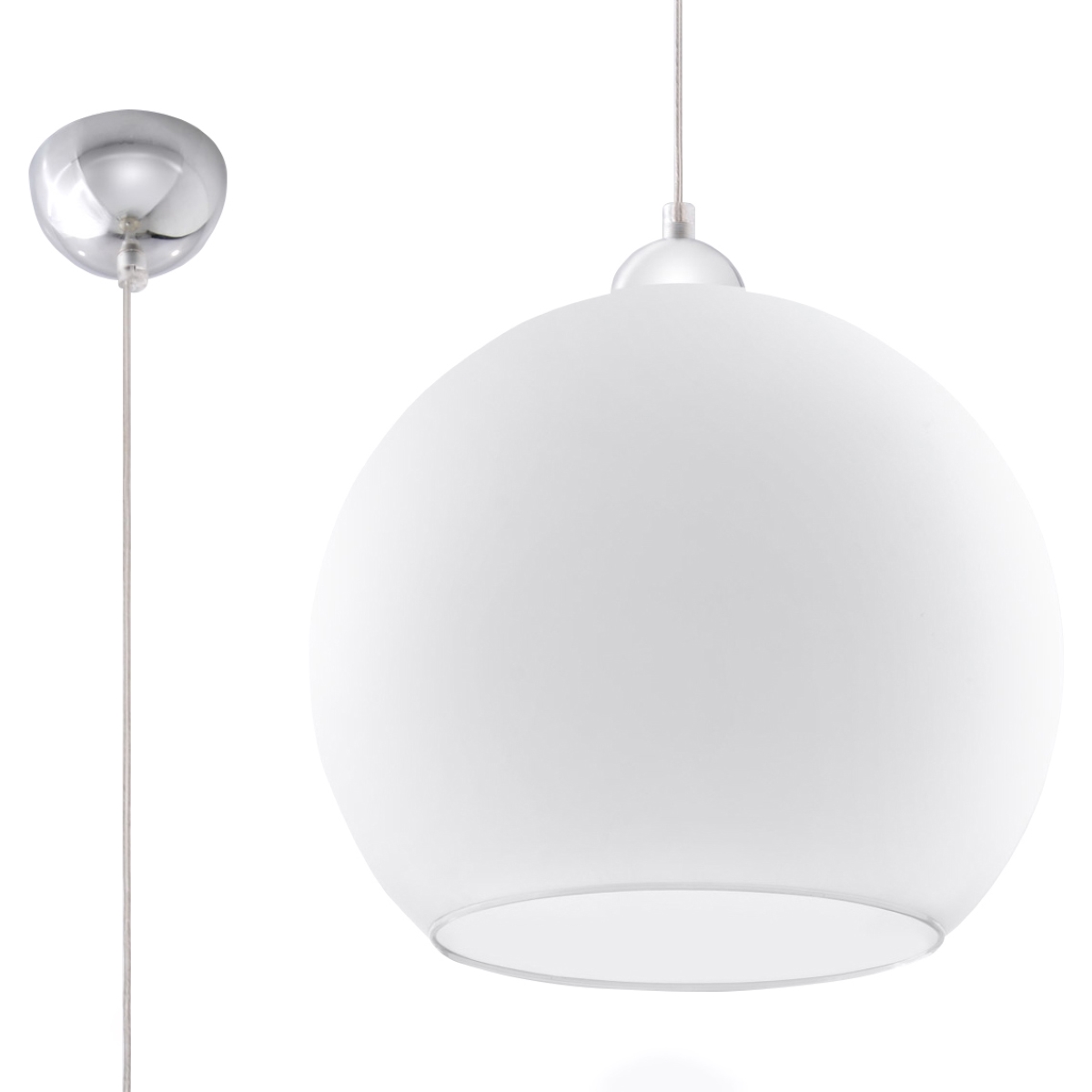 Lampa wisząca BALL biała 1xE27