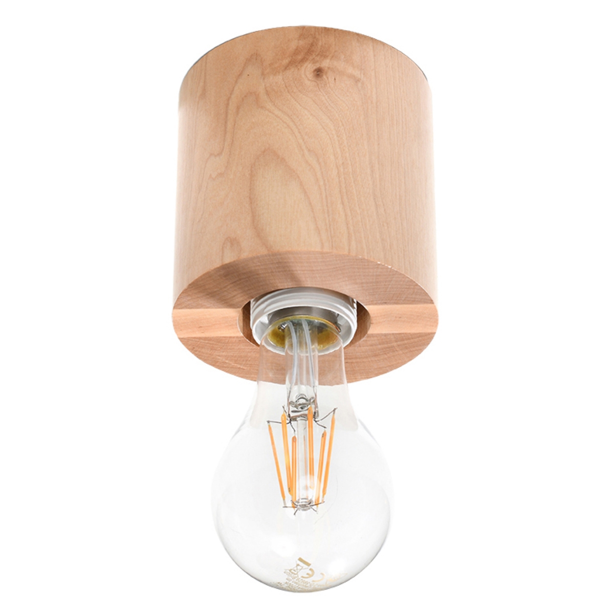 Lampa sufitowa SALGADO naturalne drewno 1xE27