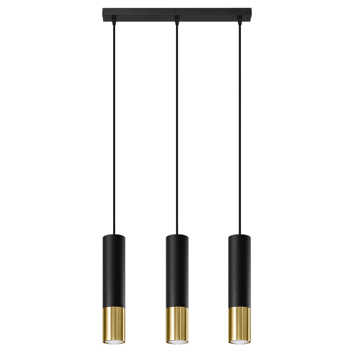 Lampa wisząca LOOPEZ 3L czarny/złoty 3xGU10