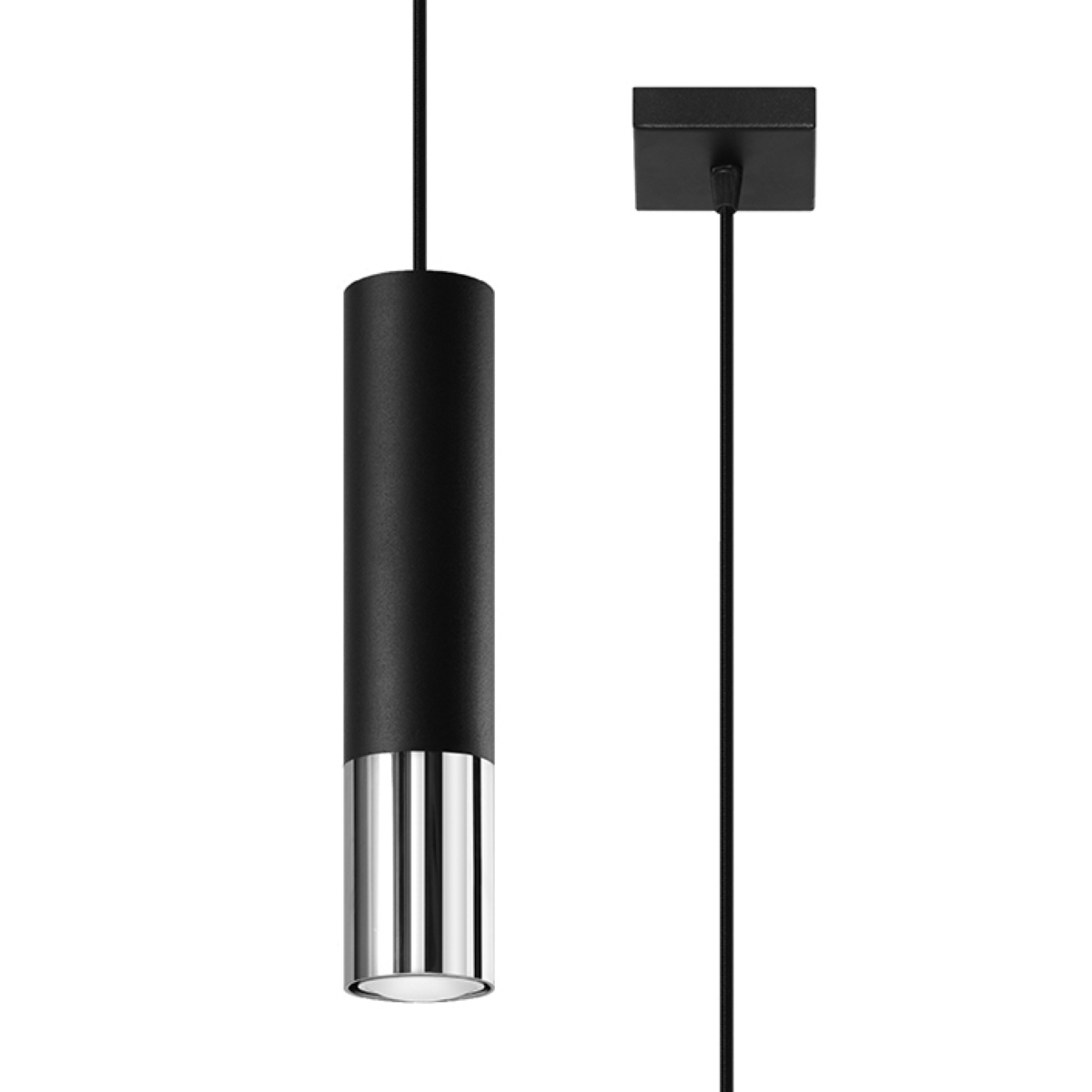Lampa wisząca LOOPEZ 1 czarny/chrom 1xGU10