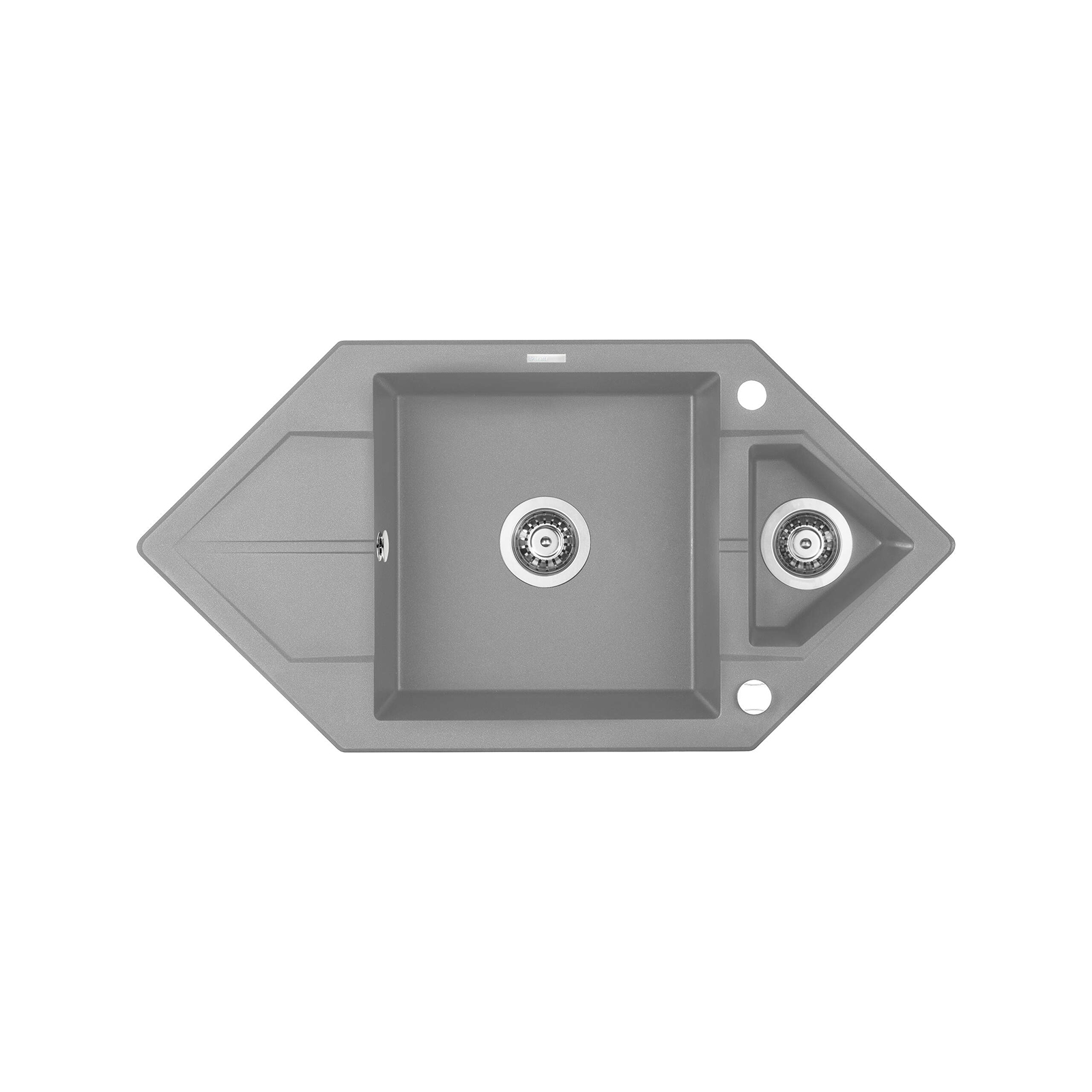 Zlewozmywak granitowy 1.5-komorowy z ociekaczem - Space-Saver Deante