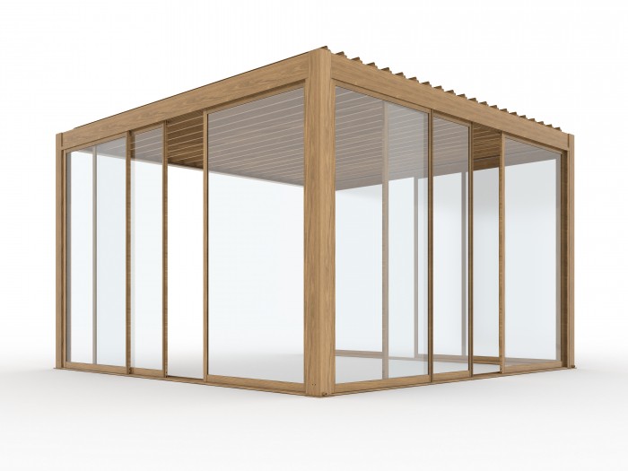Pergola elektryczna LUXE 3x3m drewno z LED