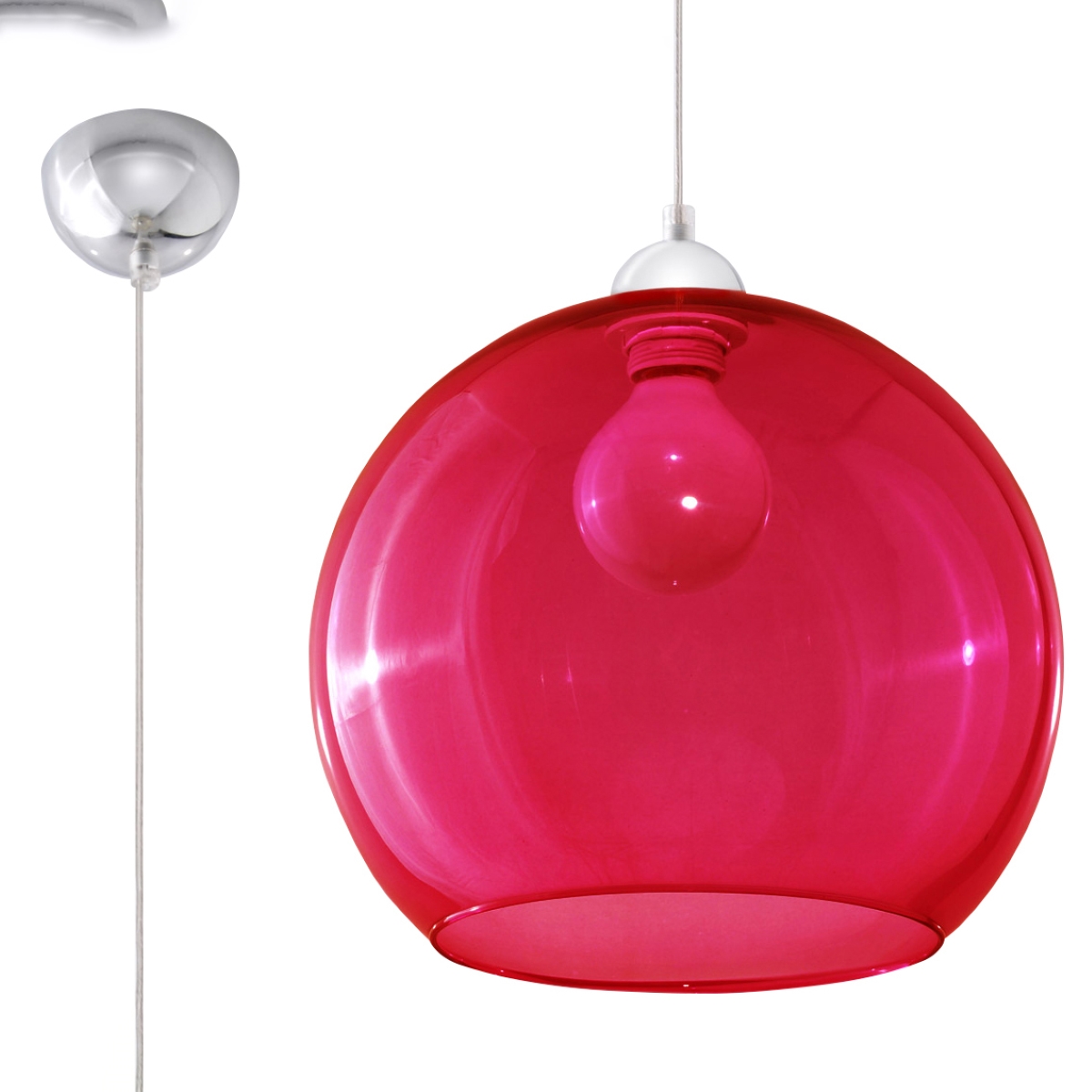 Lampa wisząca BALL czerwona 1xE27