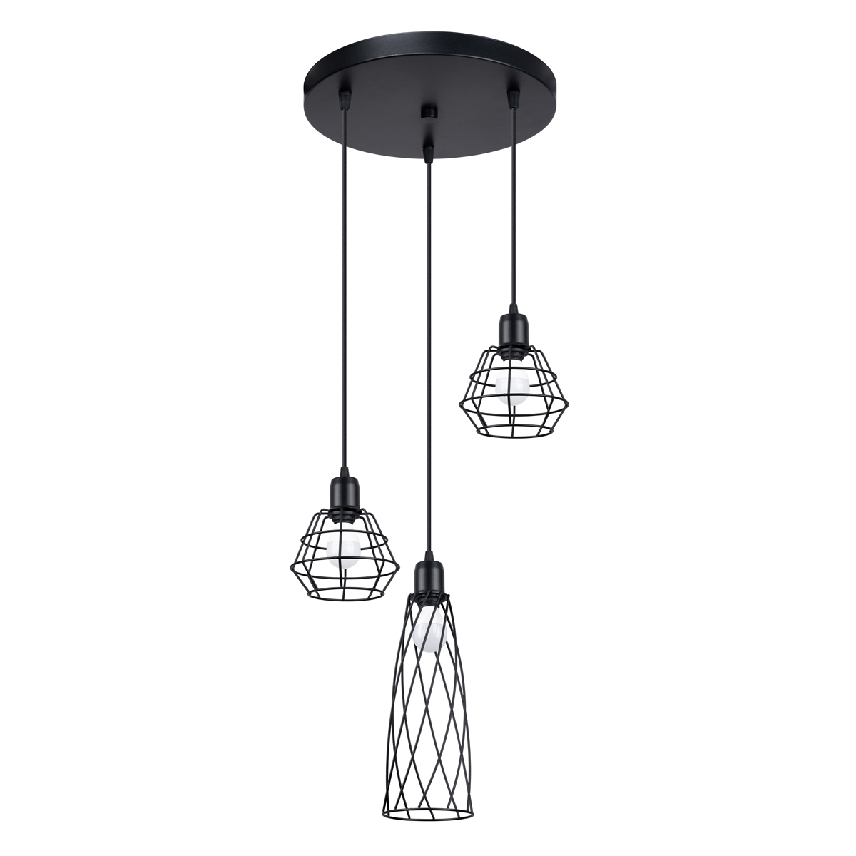 Lampa wisząca SUBA 3P czarna 3xE27