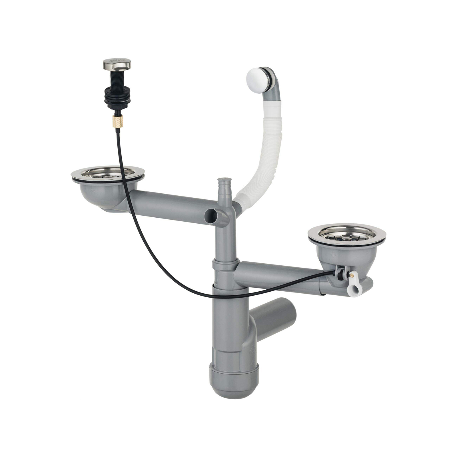 Syfon do zlewozmywaka granitowego 1.5- i 2-komorowego - Space-Saver Deante